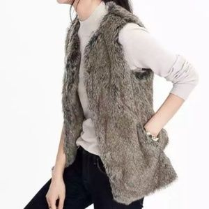Smokey Gray Hip Length Faux Fur Vest